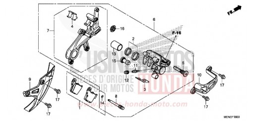 REAR BRAKE CALIPER CRF450RF de 2015